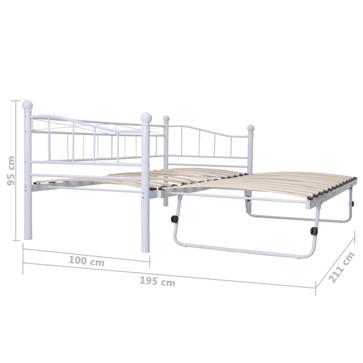 Bedframe staal wit 180x200/90x200 cm - Griffin Retail