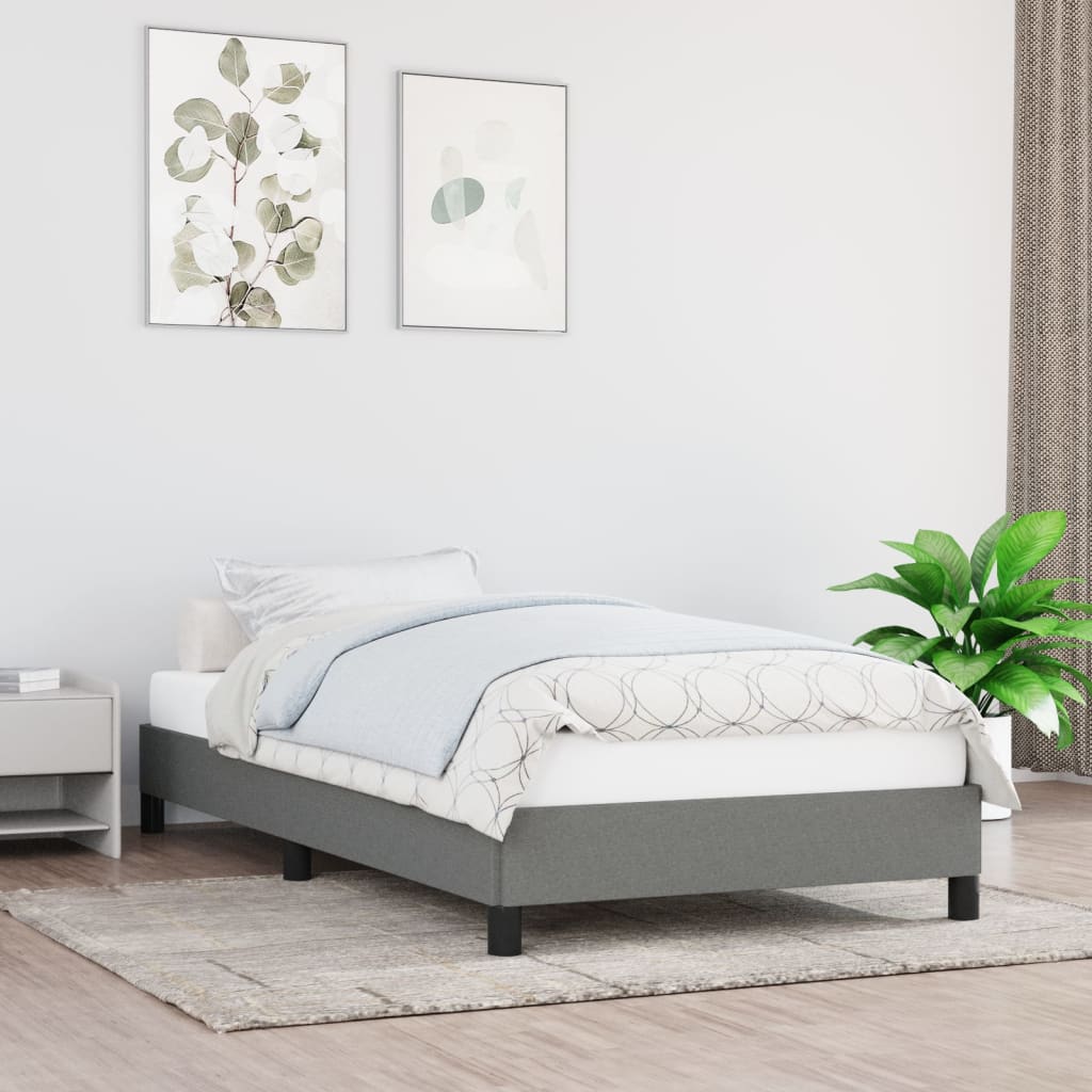 Bedframe stof donkergrijs 100x200 cm - Griffin Retail