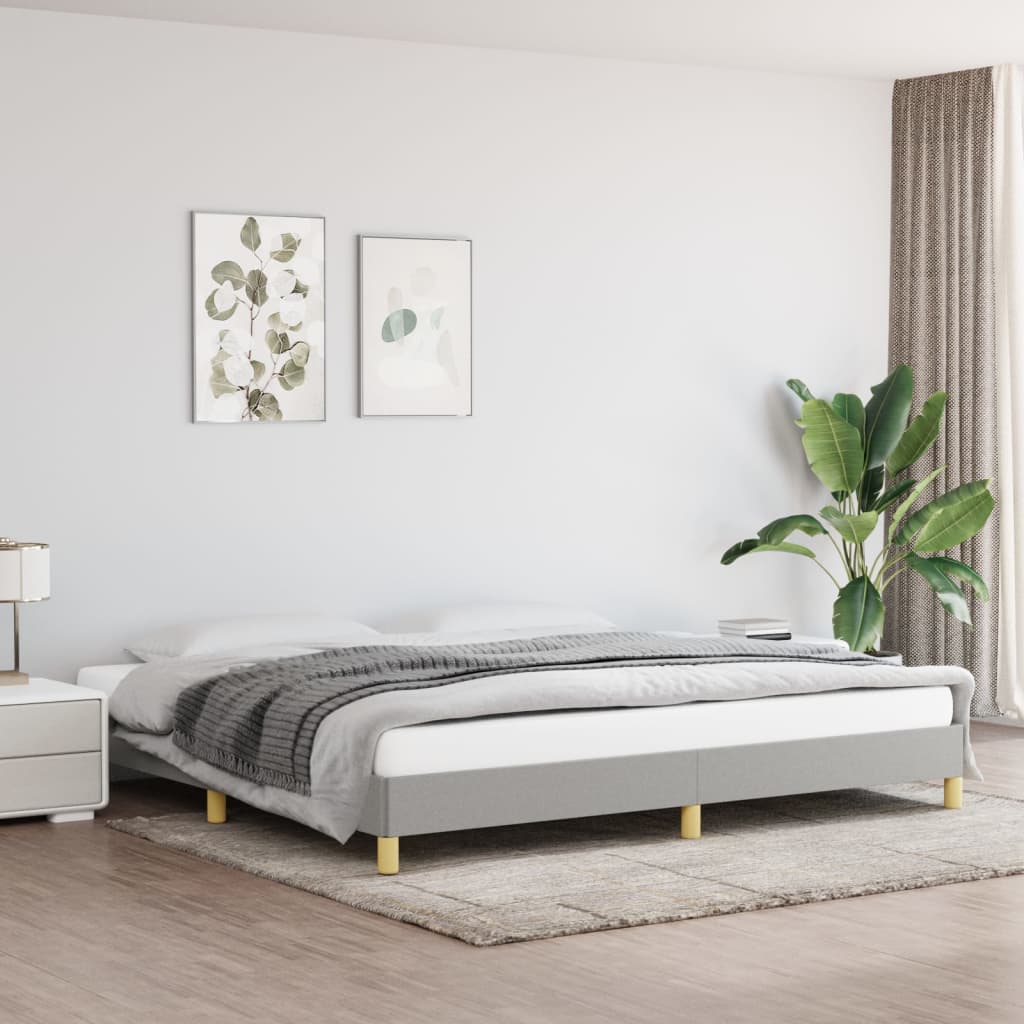 Bedframe stof lichtgrijs 200x200 cm - Griffin Retail