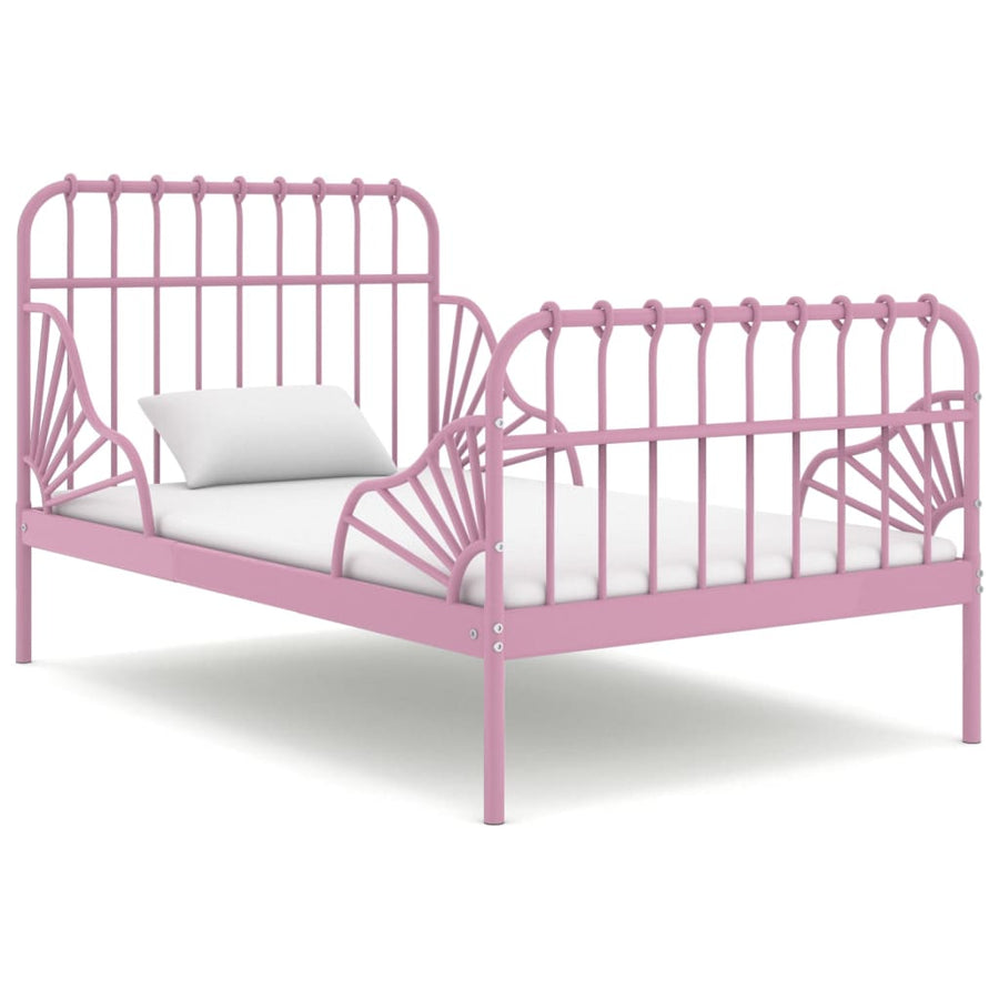 Bedframe verlengbaar metaal roze 80x130/200 cm - Griffin Retail