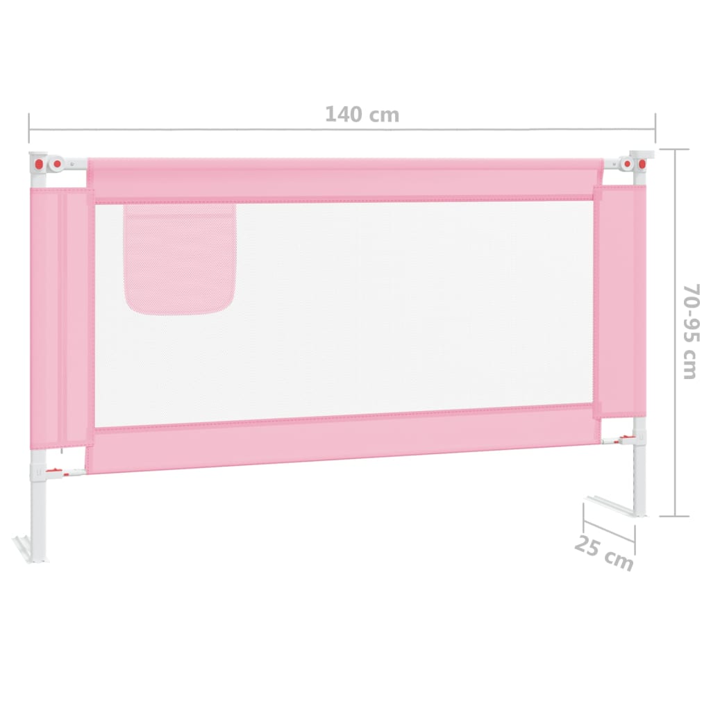 Bedhekje peuter 140x25 cm stof roze - Griffin Retail