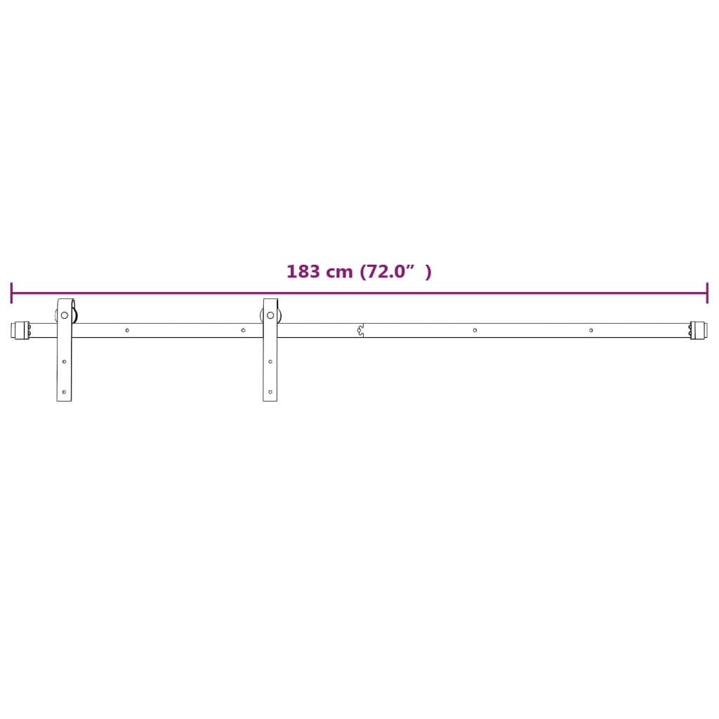 Beslagset voor schuifdeur 183 cm staal wit - Griffin Retail