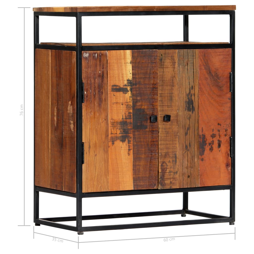Bijzetkast 60x35x76 cm massief gerecycled hout en staal - Griffin Retail
