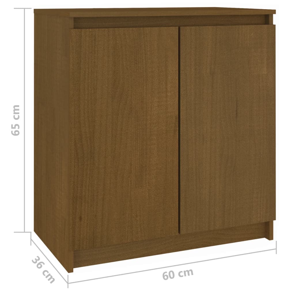 Bijzetkast 60x36x65 cm massief grenenhout honingbruin - Griffin Retail