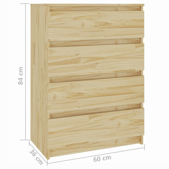 Bijzetkast 60x36x84 cm massief grenenhout - Griffin Retail