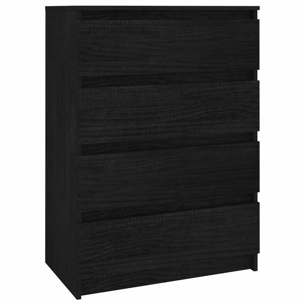 Bijzetkast 60x36x84 cm massief grenenhout zwart - Griffin Retail