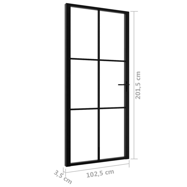 Binnendeur 102,5x201,5 cm ESG-glas en aluminium zwart - Griffin Retail