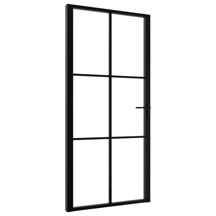 Binnendeur 102,5x201,5 cm ESG-glas en aluminium zwart - Griffin Retail
