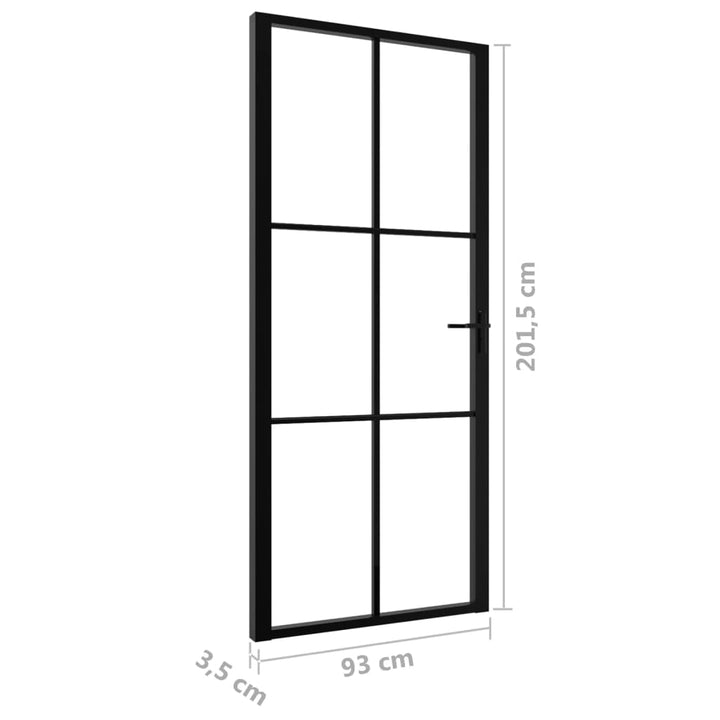 Binnendeur 93x201,5 cm ESG-glas en aluminium zwart - Griffin Retail