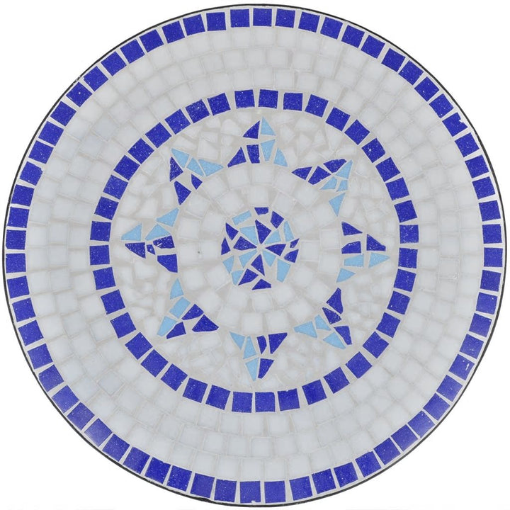 Bistrotafel 60 cm mozaïek blauw en wit - Griffin Retail