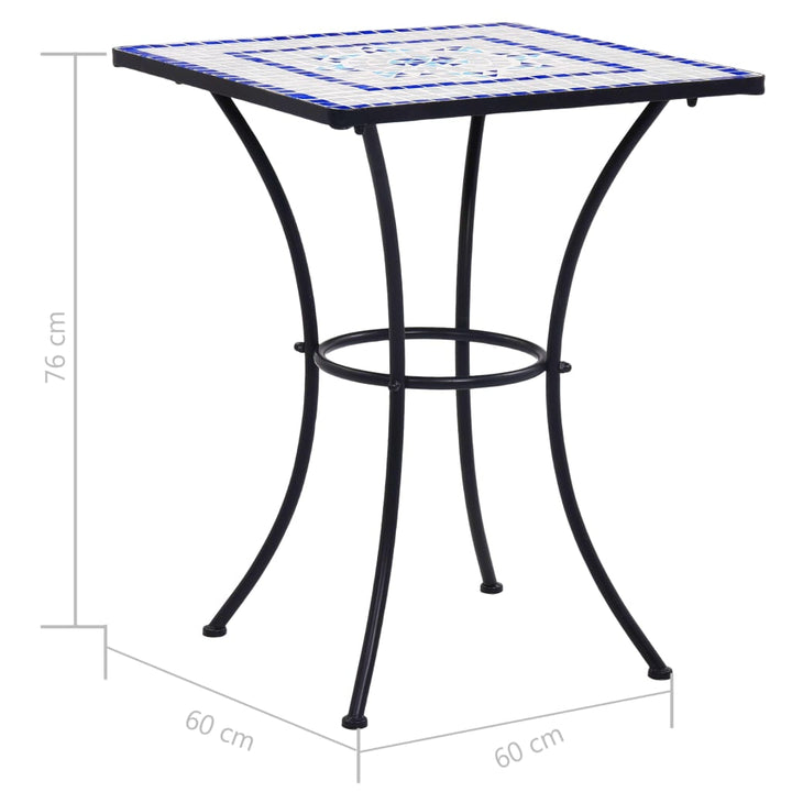 Bistrotafel mozaïek 60 cm keramiek blauw en wit - Griffin Retail