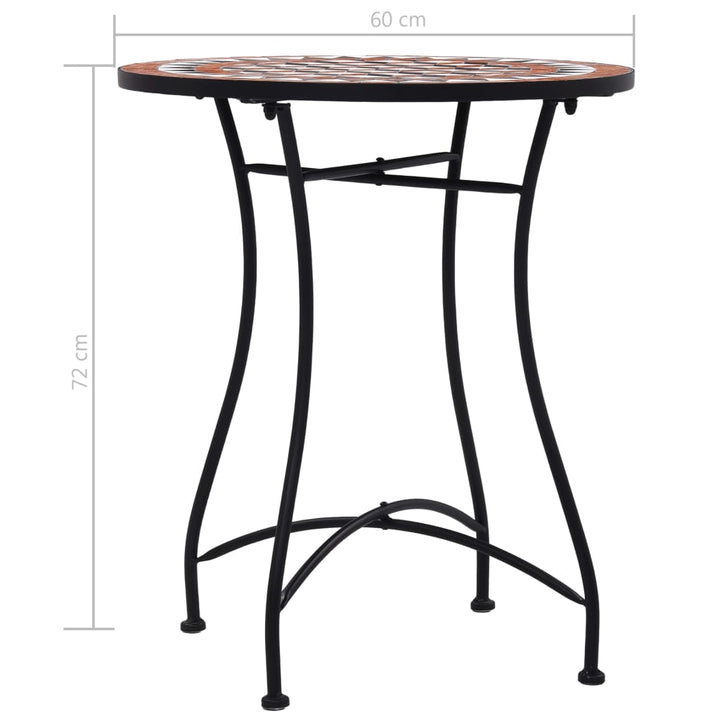 Bistrotafel mozaïek 60 cm keramiek bruin - Griffin Retail