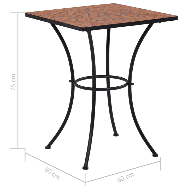 Bistrotafel mozaïek 60 cm keramiek terracottakleurig - Griffin Retail