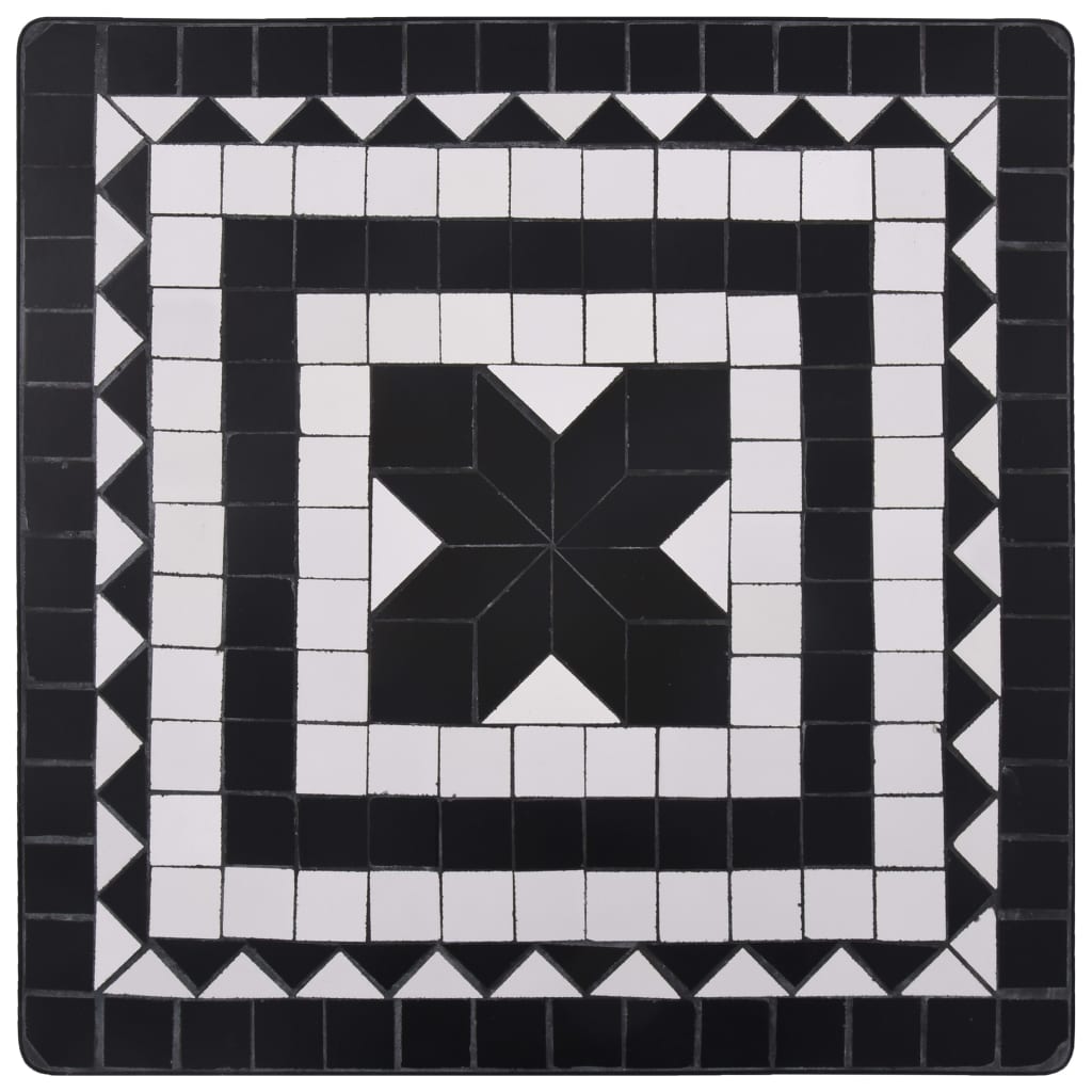 Bistrotafel mozaïek 60 cm keramiek zwart en wit - Griffin Retail