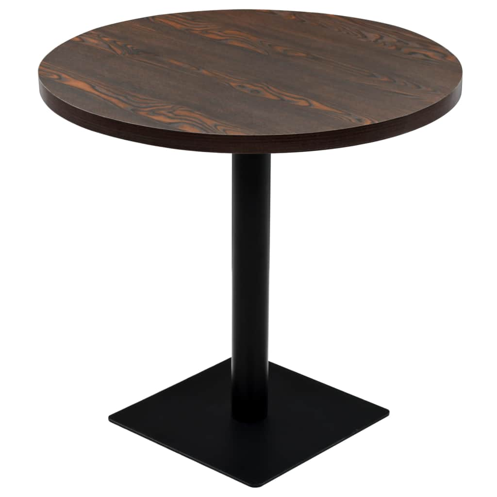 Bistrotafel rond 80x75 cm MDF en staal donker essenkleur - Griffin Retail