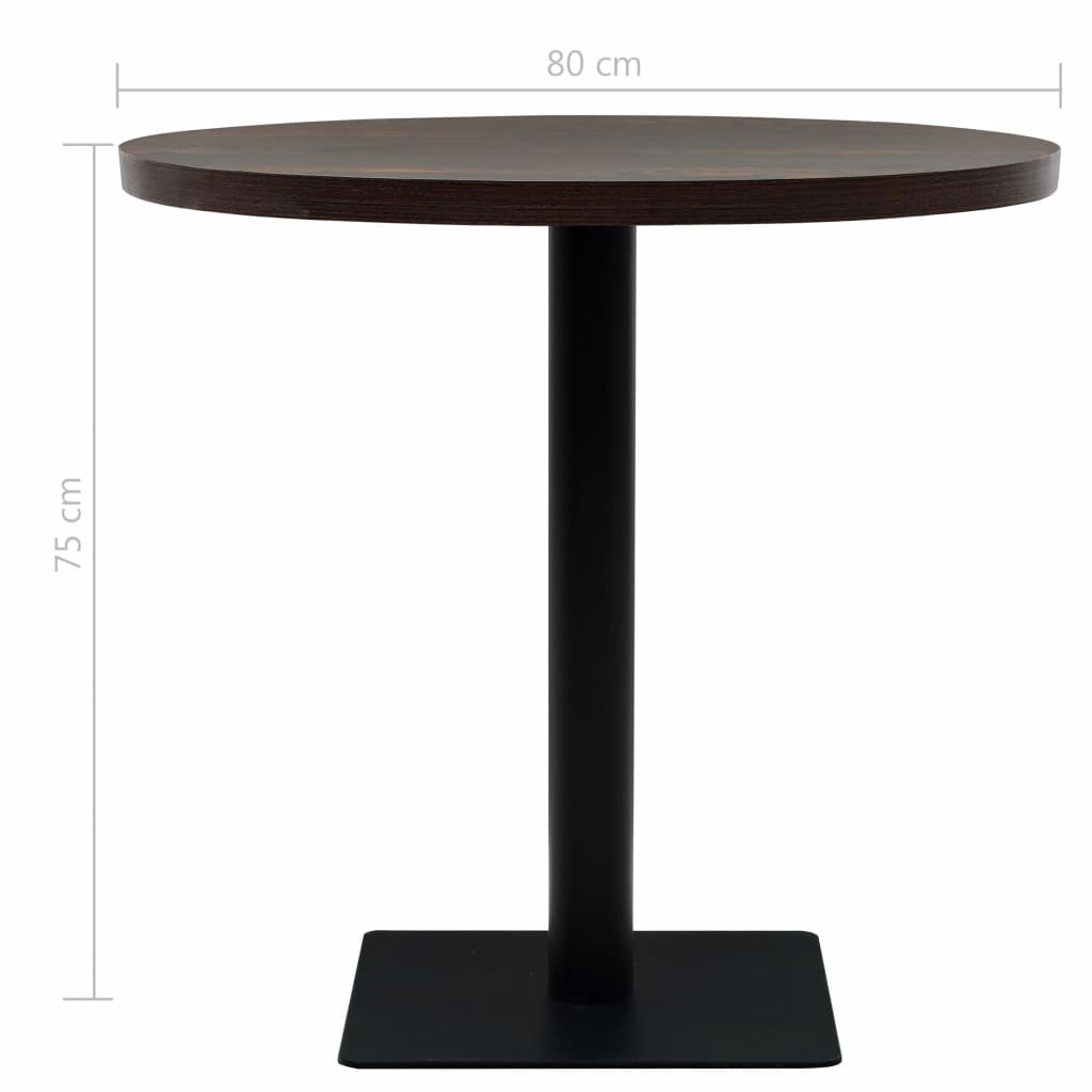 Bistrotafel rond 80x75 cm MDF en staal donker essenkleur - Griffin Retail