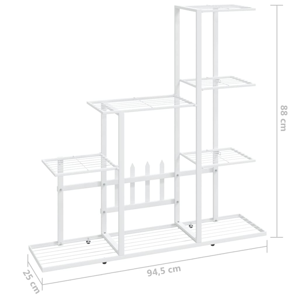 Bloemenstandaard 94,5x25x88 cm metaal wit - Griffin Retail