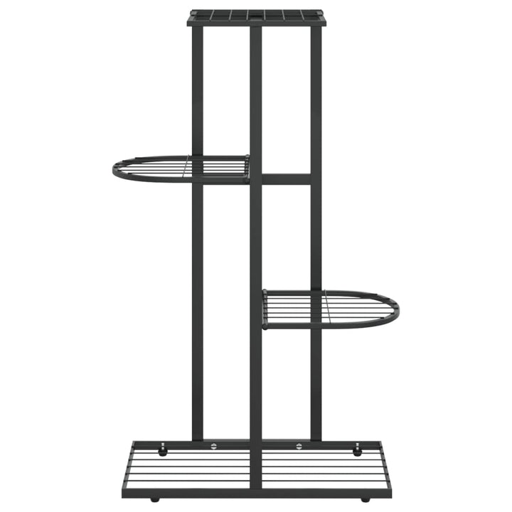 Bloemenstandaard met 4 lagen 43x22x76 cm metaal zwart - Griffin Retail