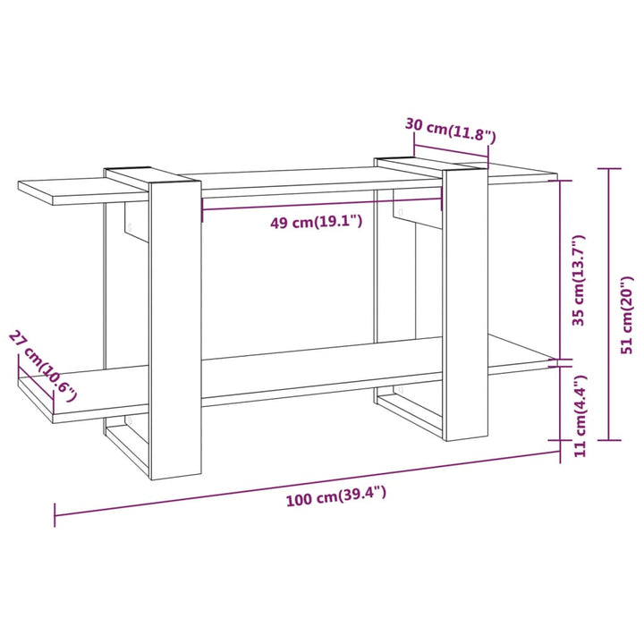 Boekenkast 100x30x51 cm bewerkt hout wit - Griffin Retail