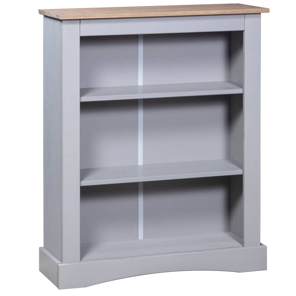 Boekenkast 3 planken 81x29x100 cm grenenhout Corona-stijl grijs - Griffin Retail