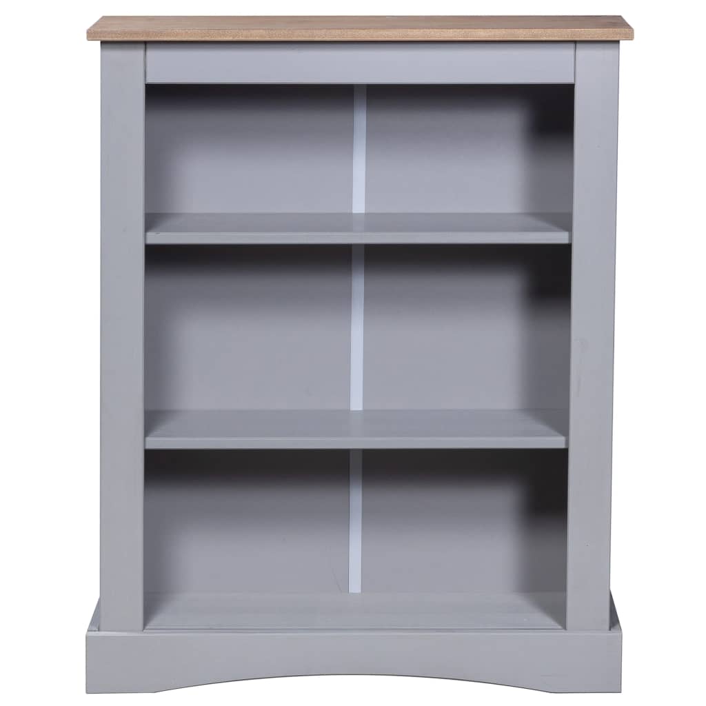 Boekenkast 3 planken 81x29x100 cm grenenhout Corona-stijl grijs - Griffin Retail