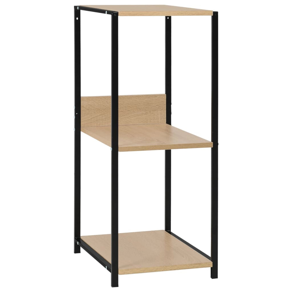 Boekenkast 33,5x39,6x79,7 cm spaanplaat zwart en eikenkleurig - Griffin Retail