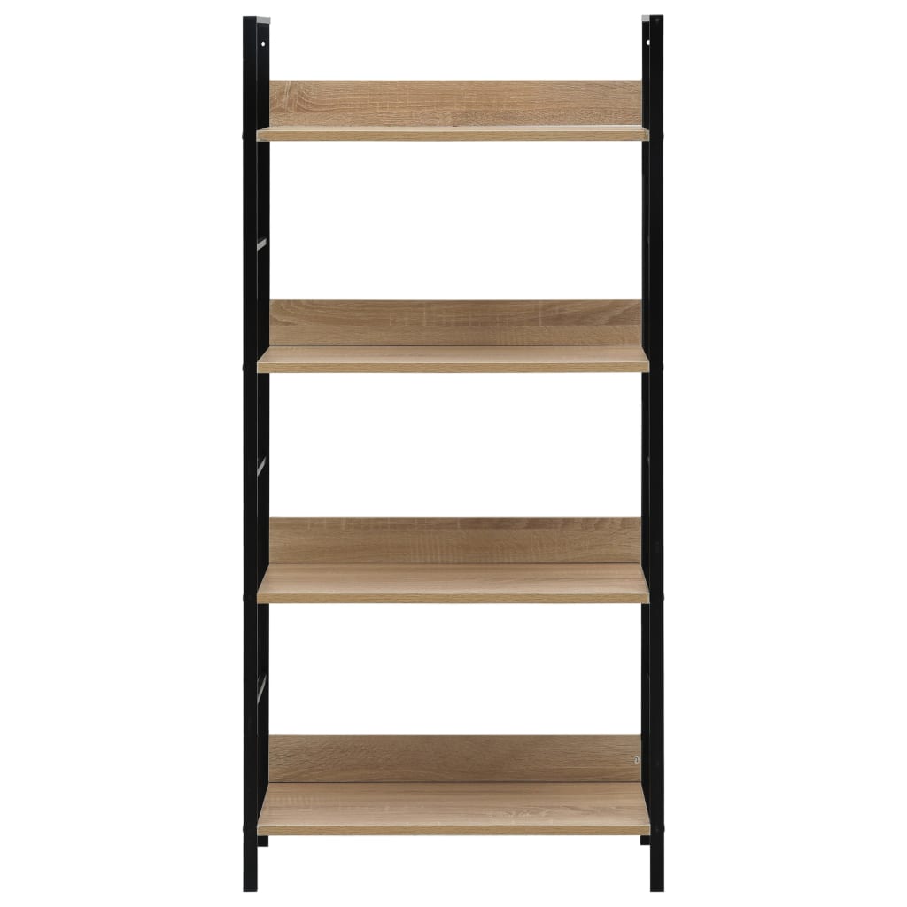 Boekenkast 4 schappen 60x27,6x124,5 cm spaanplaat eikenkleurig - Griffin Retail