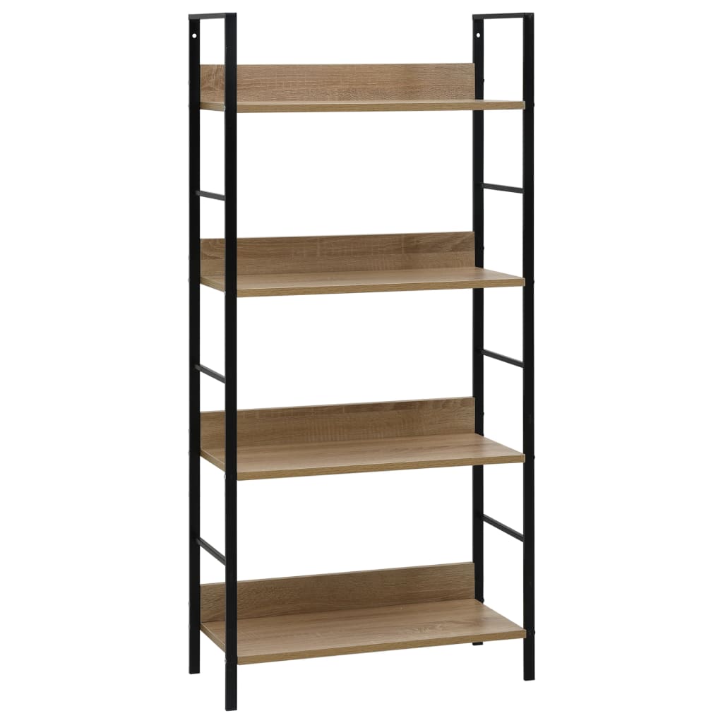 Boekenkast 4 schappen 60x27,6x124,5 cm spaanplaat eikenkleurig - Griffin Retail