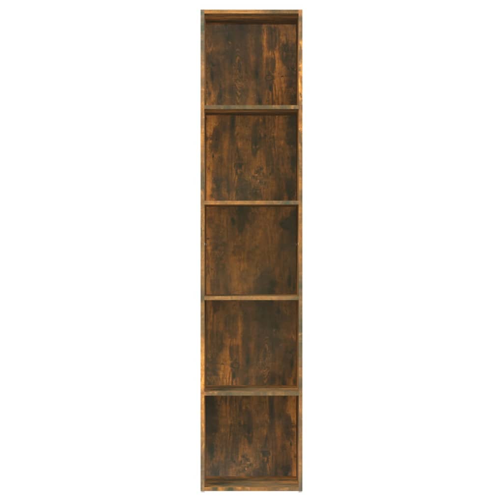 Boekenkast 40x30x189 cm bewerkt hout gerookt eikenkleurig - Griffin Retail