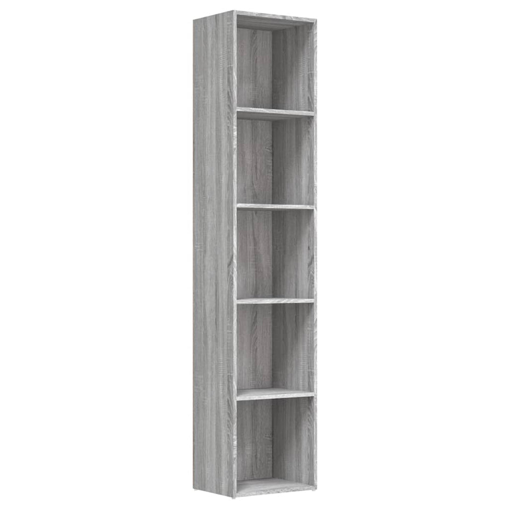 Boekenkast 40x30x189 cm bewerkt hout grijs sonoma eikenkleurig - Griffin Retail