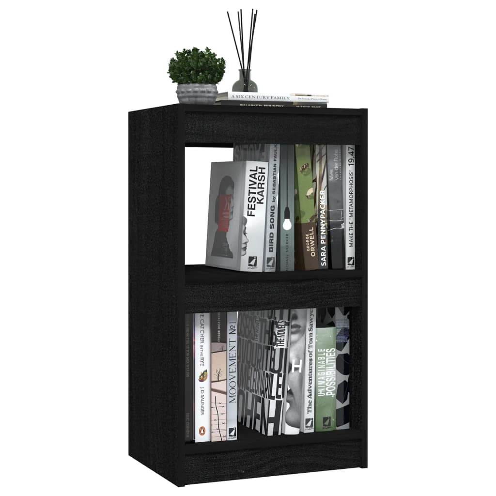 Boekenkast 40x30x71,5 cm massief grenenhout zwart - Griffin Retail