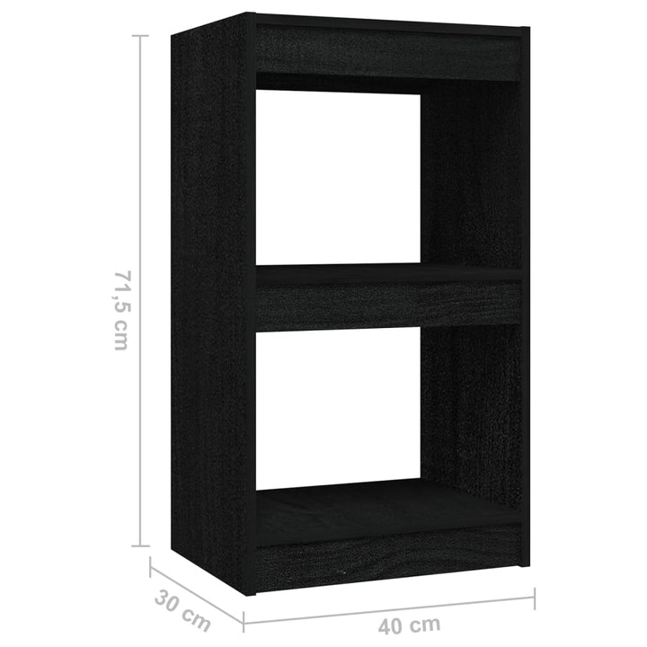 Boekenkast 40x30x71,5 cm massief grenenhout zwart - Griffin Retail