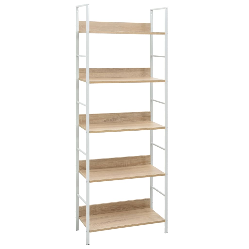 Boekenkast 5 schappen 60x27,6x158,5 cm spaanplaat eikenkleurig - Griffin Retail