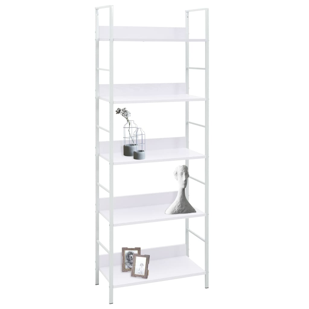 Boekenkast 5 schappen 60x27,6x158,5 cm spaanplaat wit - Griffin Retail