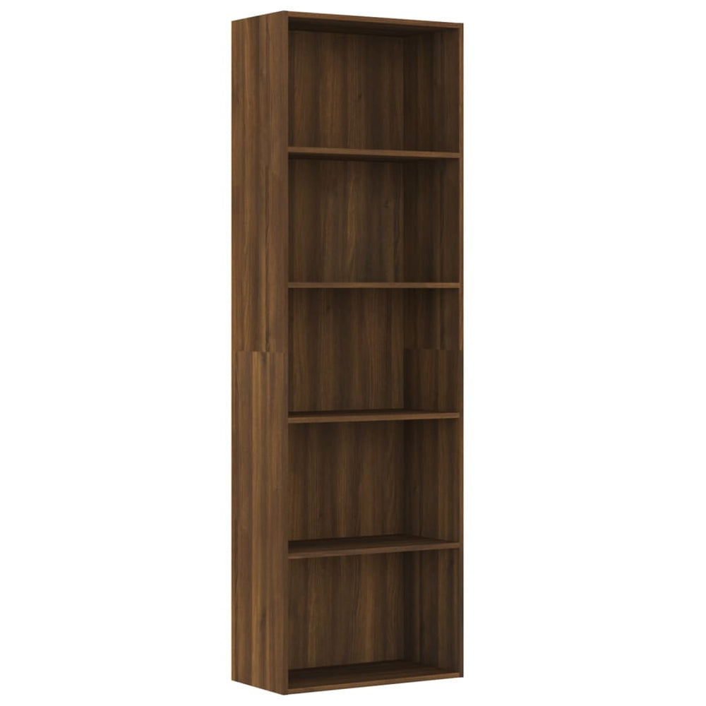 Boekenkast 60x30x189 cm bewerkt hout bruineikenkleurig - Griffin Retail