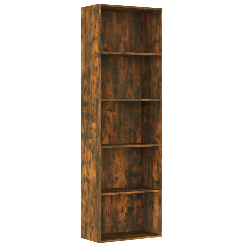 Boekenkast 60x30x189 cm bewerkt hout gerookt eikenkleurig - Griffin Retail