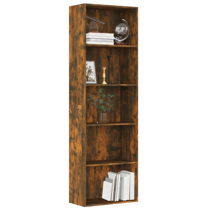 Boekenkast 60x30x189 cm bewerkt hout gerookt eikenkleurig - Griffin Retail