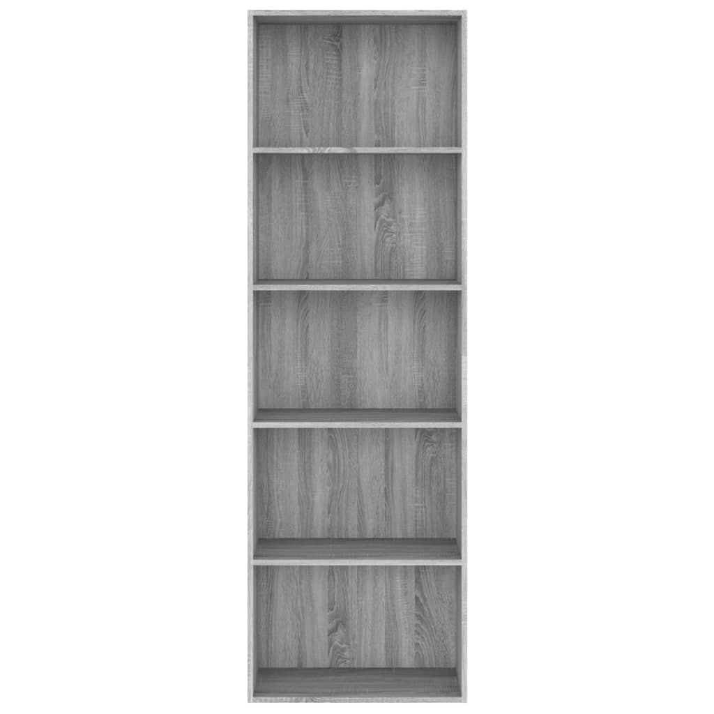 Boekenkast 60x30x189 cm bewerkt hout grijs sonoma eikenkleurig - Griffin Retail
