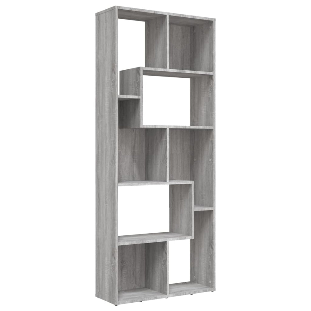 Boekenkast 67x24x161 cm bewerkt hout grijs sonoma eikenkleurig - Griffin Retail
