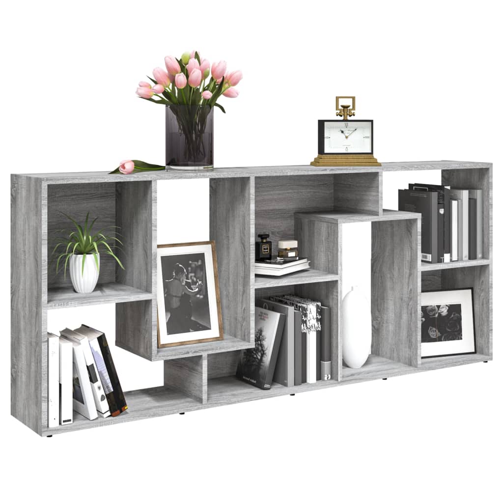 Boekenkast 67x24x161 cm bewerkt hout grijs sonoma eikenkleurig - Griffin Retail