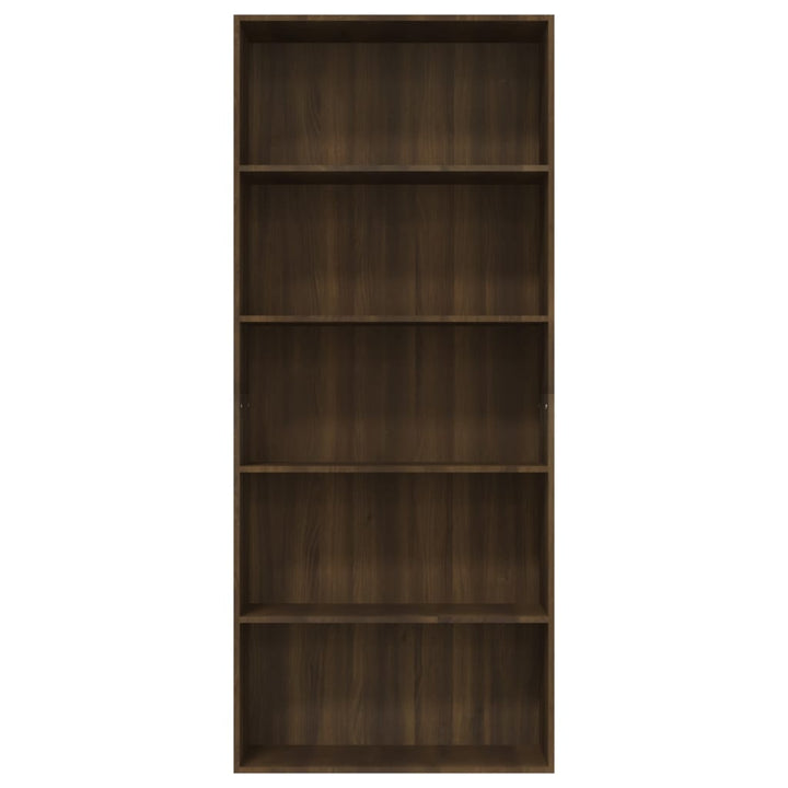 Boekenkast 80x30x189 cm bewerkt hout bruineikenkleurig - Griffin Retail