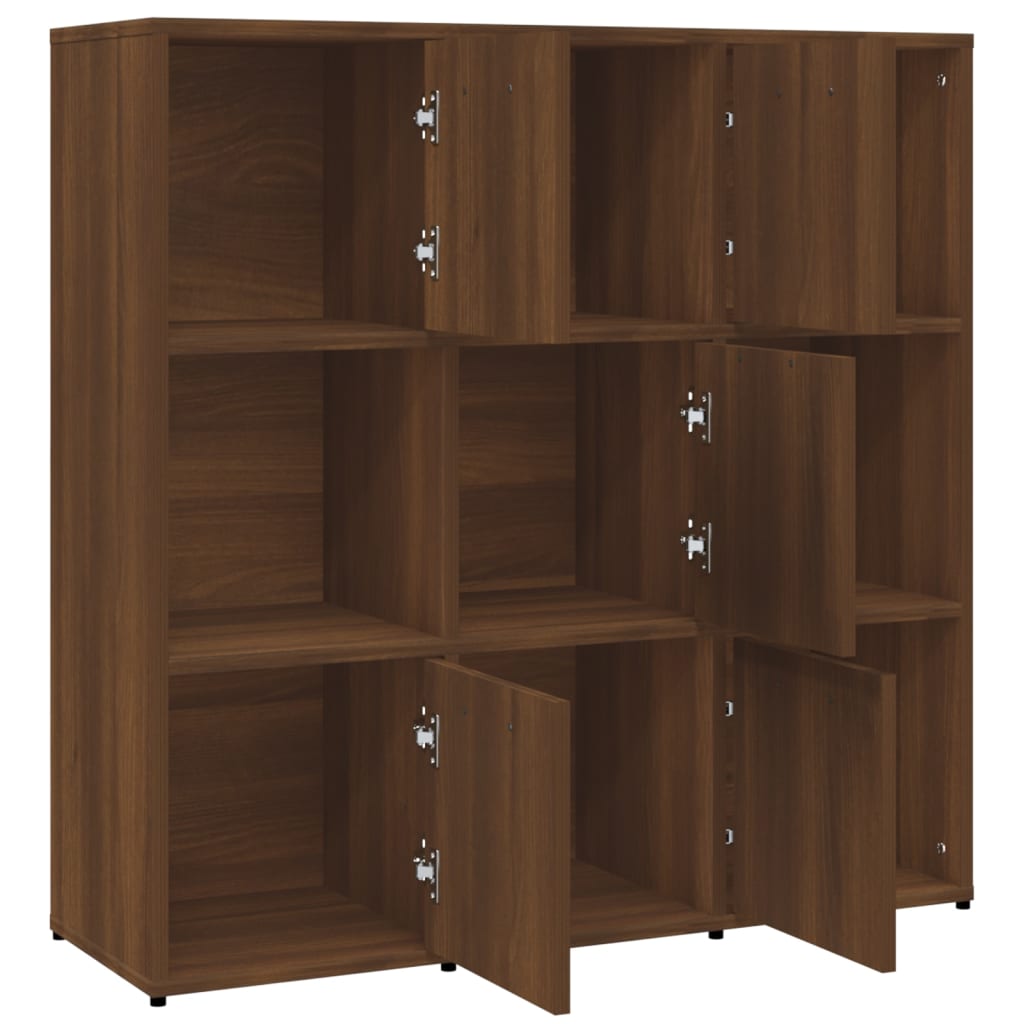 Boekenkast 90x30x90 cm bewerkt hout bruineikenkleurig - Griffin Retail