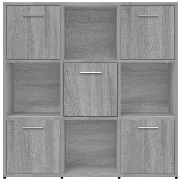 Boekenkast 90x30x90 cm bewerkt hout grijs sonoma eikenkleurig - Griffin Retail