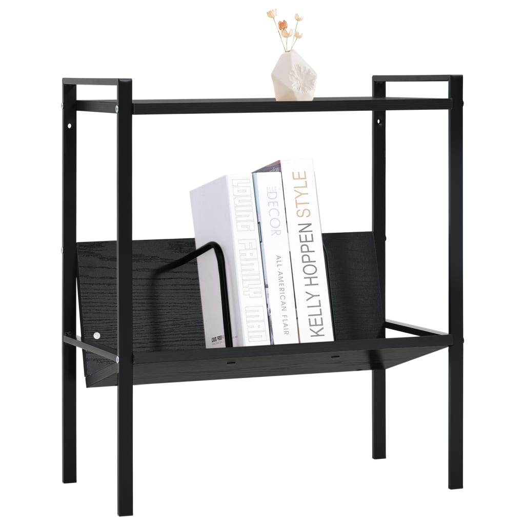 Boekenkast met 2 schappen 52x28x59 cm spaanplaat zwart - Griffin Retail