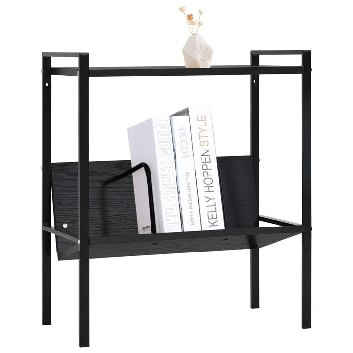 Boekenkast met 2 schappen 52x28x59 cm spaanplaat zwart - Griffin Retail