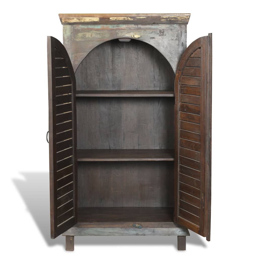 Boekenkast met 3 schappen 2 deuren gerecycled hout meerkleurig - Griffin Retail
