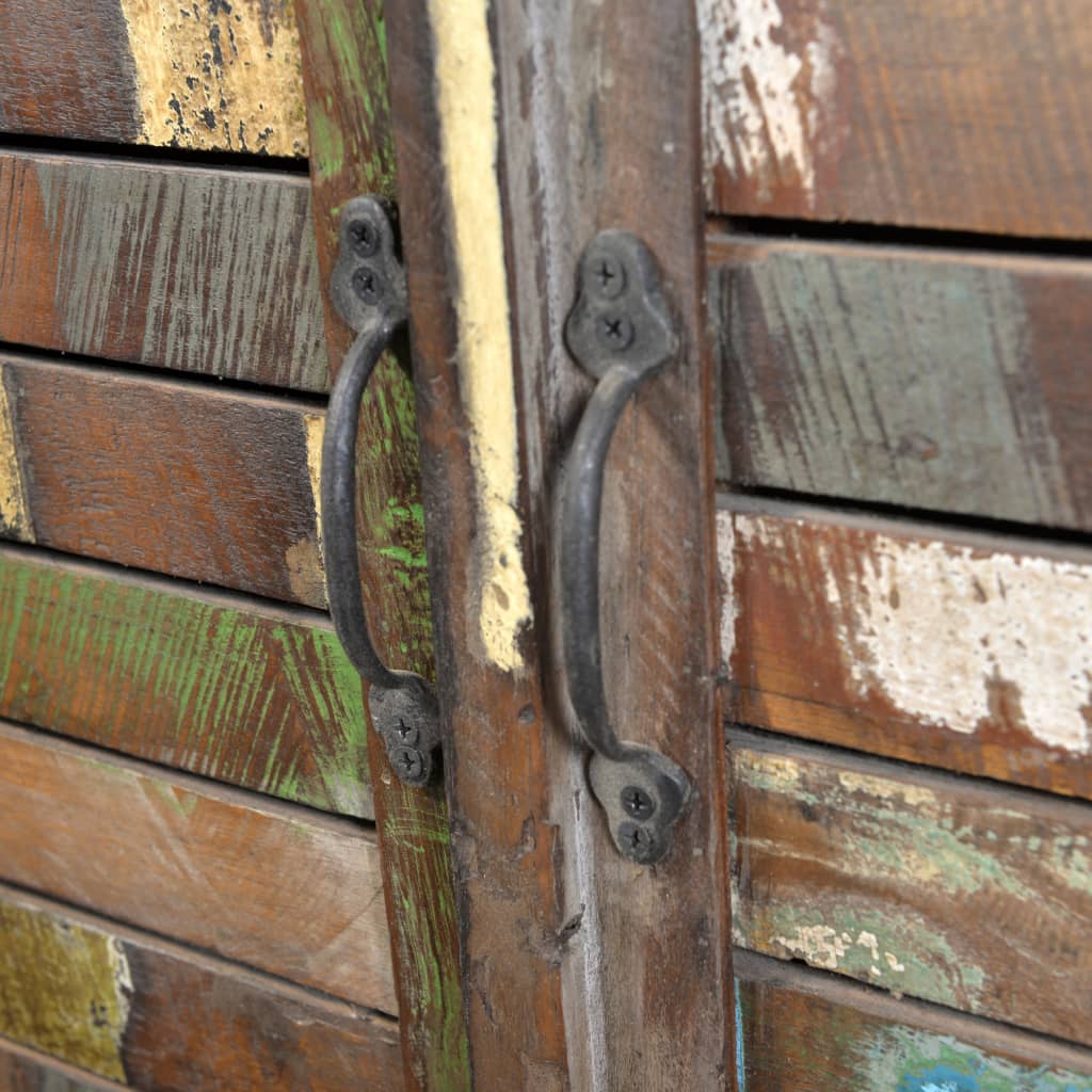 Boekenkast met 3 schappen 2 deuren gerecycled hout meerkleurig - Griffin Retail