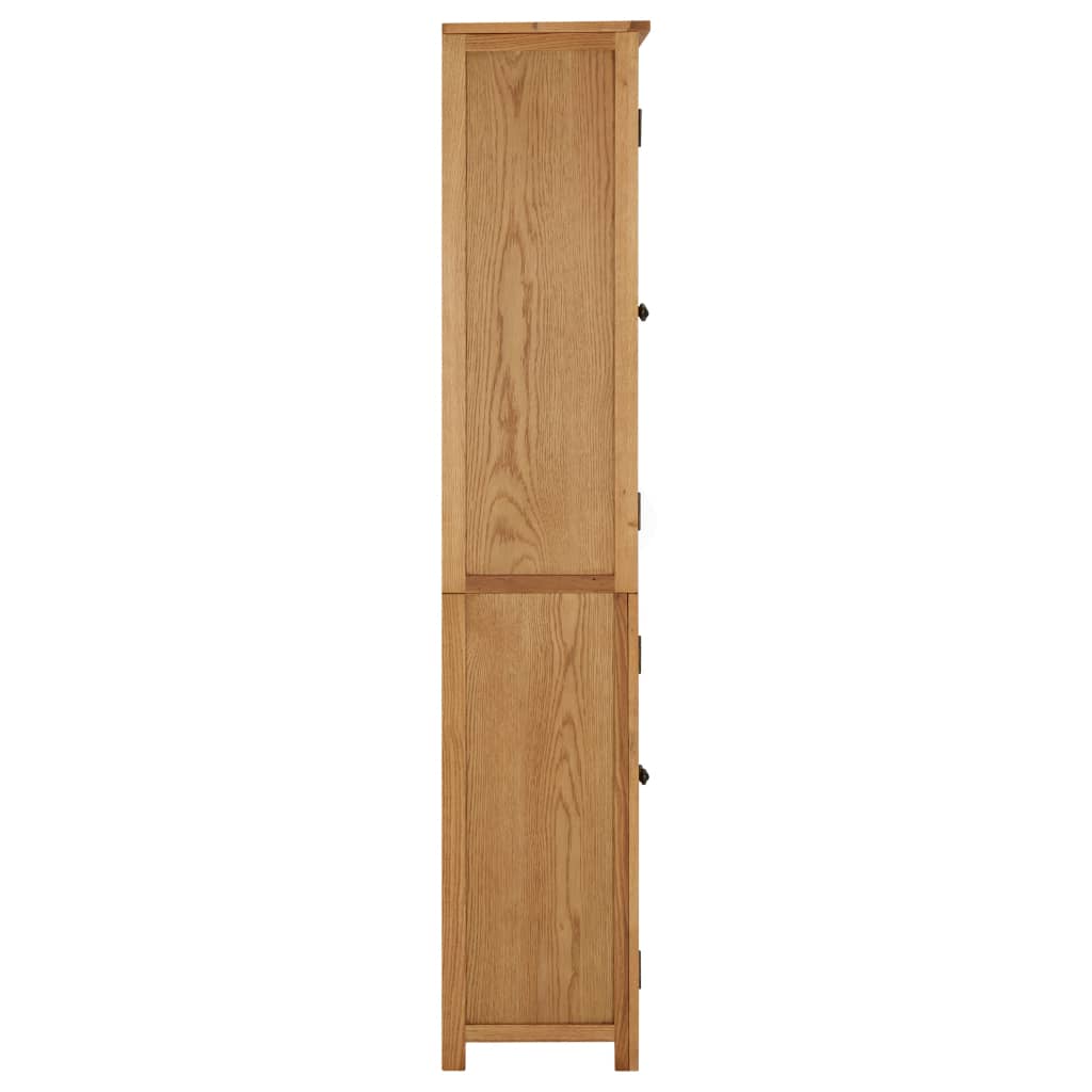 Boekenkast met 4 deuren 80x35x180 cm massief eikenhout en glas - Griffin Retail