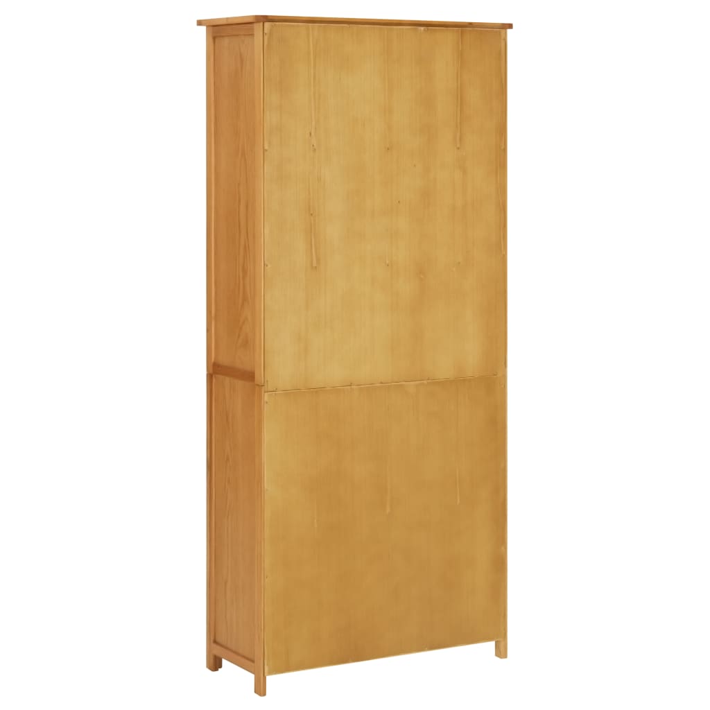 Boekenkast met 4 deuren 80x35x180 cm massief eikenhout en glas - Griffin Retail