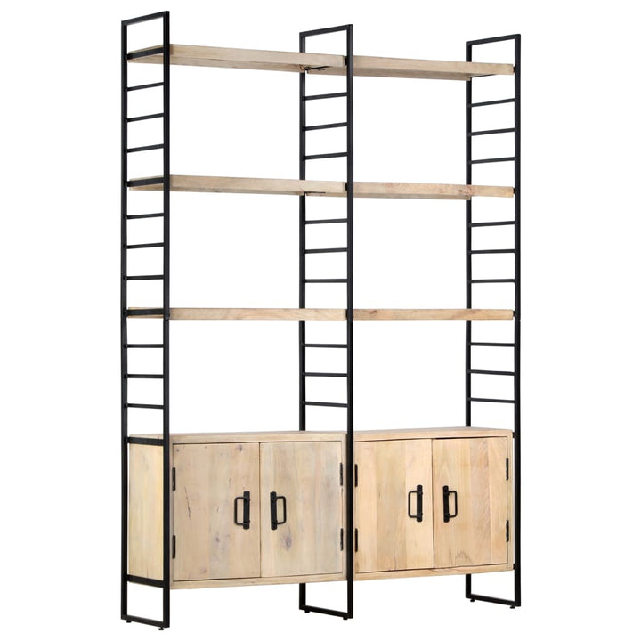 Boekenkast met 4 schappen 124x30x180 cm massief mangohout - Griffin Retail